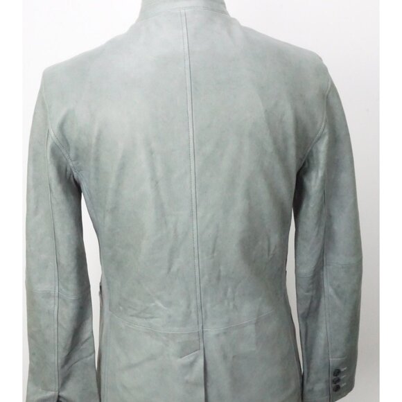 John Varvatos 100% Leather Seal Gray Blazer Coat Jacket Sz 38 Brand New - Picture 5 of 9